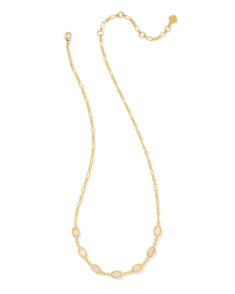 Emilie Gold Strand Necklace in Iridescent Drusy image number 1